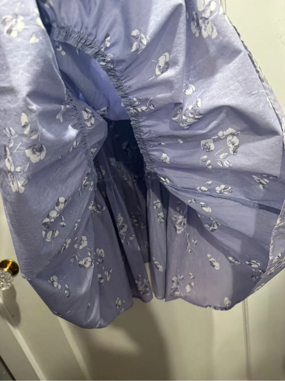 Abercrombie Emerson Maxi Dress Smocked Large Periwinkle Floral Cottagecore Boho